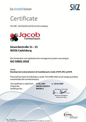 TÜV Certificate: DIN EN ISO 50001:2018