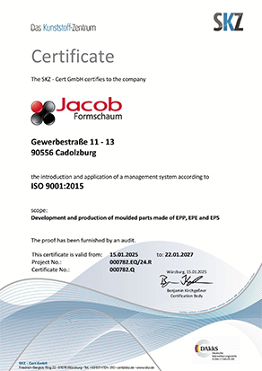 TÜV Certificate: DIN EN ISO 9001:2015